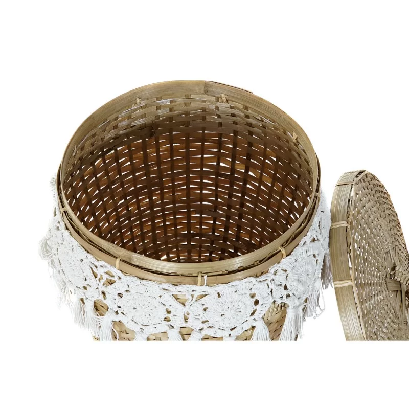 Basket set DKD Home Decor White Natural Bamboo...