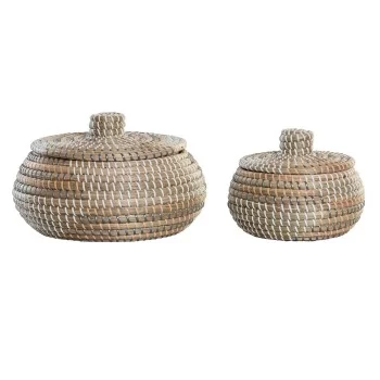 Basket set DKD Home Decor Natural Seagrass Tropical 32 x...
