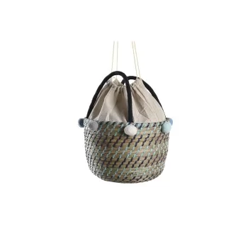 Basket set DKD Home Decor Polyester Pompoms 43 x 43 x 43... 2
