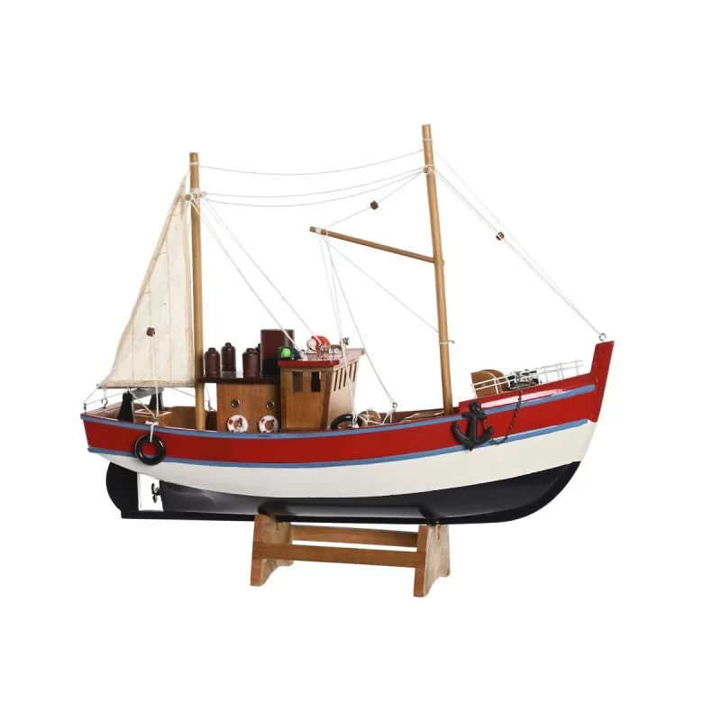 Barco DKD Home Decor 40 x 13,5 x 35 cm Red Blue White