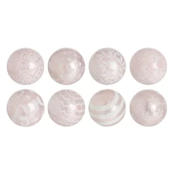 Balls CAPIZ Decoration Pink 10 x 10 x 10 cm (8 Units)