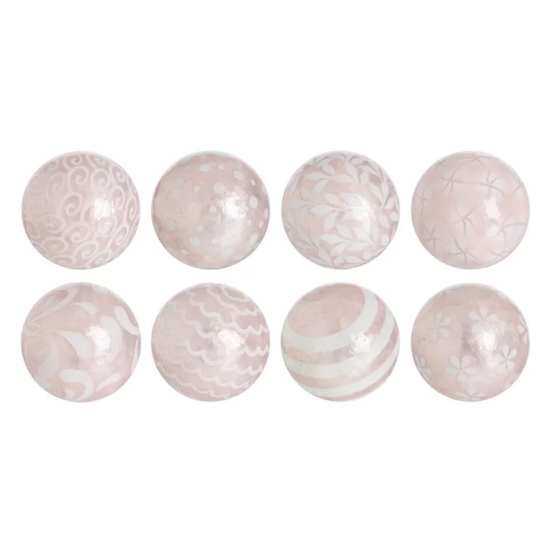 Balls CAPIZ Decoration Pink 10 x 10 x 10 cm (8 Units)