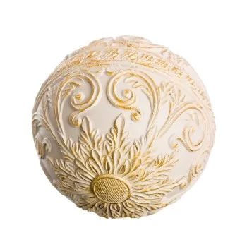 Balls Decoration Golden White 10 x 10 x 10 cm (8 Units) 2
