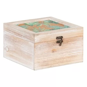 Decorative box Sheets Rattan 20 x 20 x 12 cm DMF (2 Units) 2