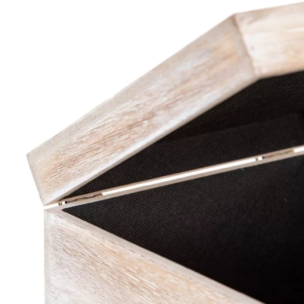 Decorative box Sheets Rattan 20 x 20 x 12 cm DMF (2 Units)