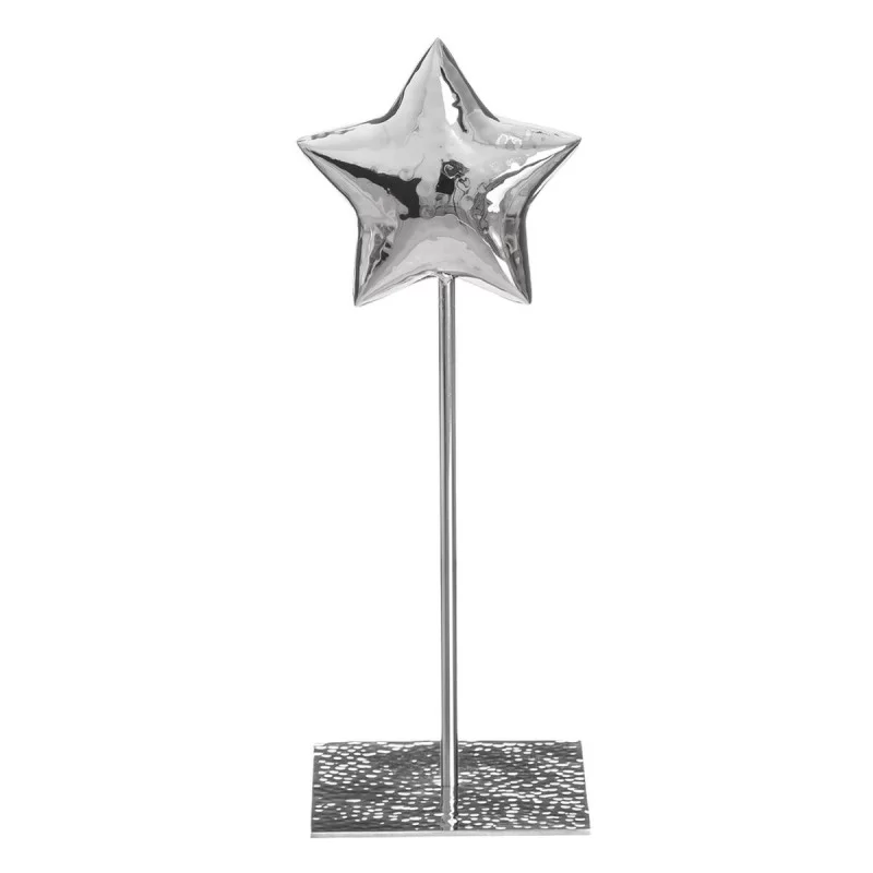 Decorative Figure Star Silver 10 x 10 x 28 cm