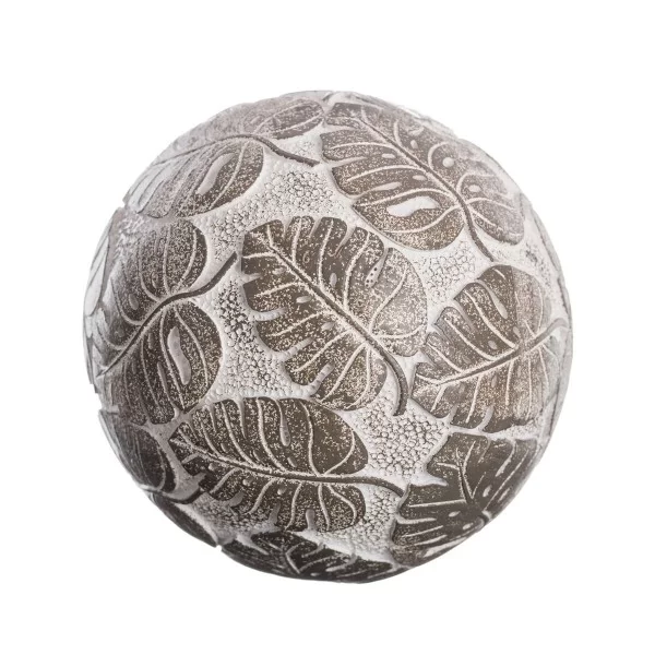 Balls Decoration Grey White 10 x 10 x 10 cm (8 Units)