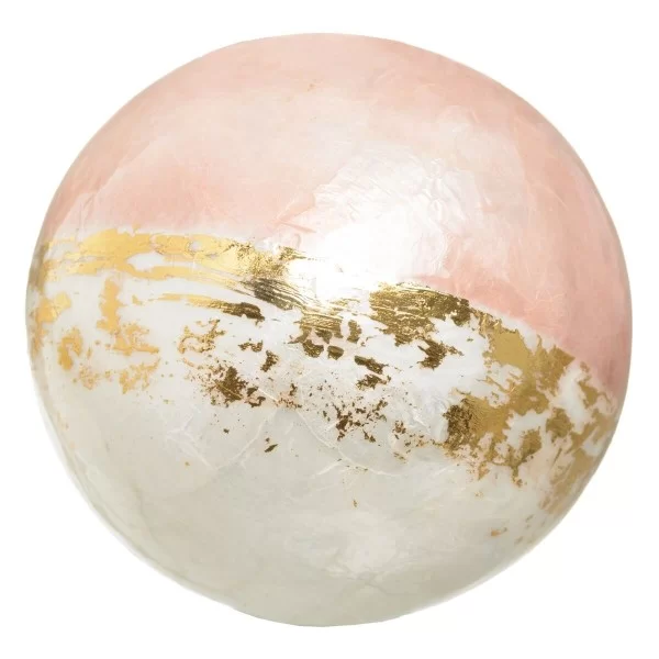 Balls CAPIZ Decoration Pink 10 x 10 x 10 cm (8 Units)