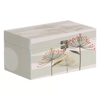 Set of Chests 30 x 18 x 15 cm Flowers Canvas DMF (2 Pieces) 2