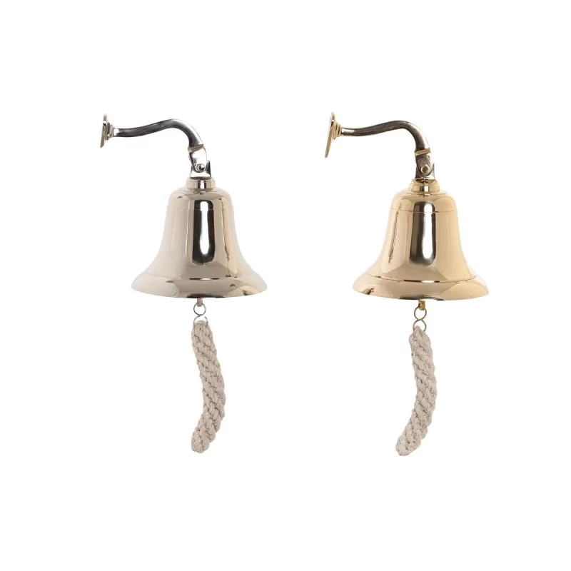 Decorative Figure DKD Home Decor Bell 12 x 12 x 16 cm Silver Golden Vintage