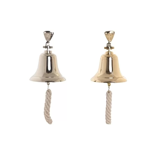 Decorative Figure DKD Home Decor Bell 12 x 12 x 16 cm Silver Golden Vintage