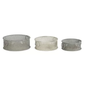Basket set DKD Home Decor 43 x 42 x 17 cm Metal Aluminium...