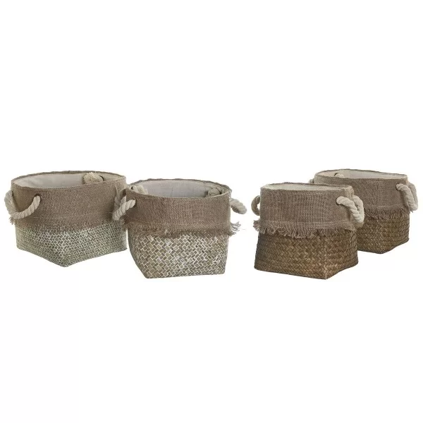 Basket set DKD Home Decor 28 x 28 x 20 cm Mediterranean (2 Units)