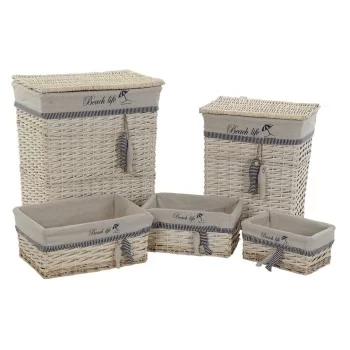 Basket set DKD Home Decor 47 x 35 x 56 cm Polyester...