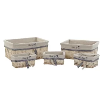 Basket set DKD Home Decor 48 x 38 x 13 cm Polyester...