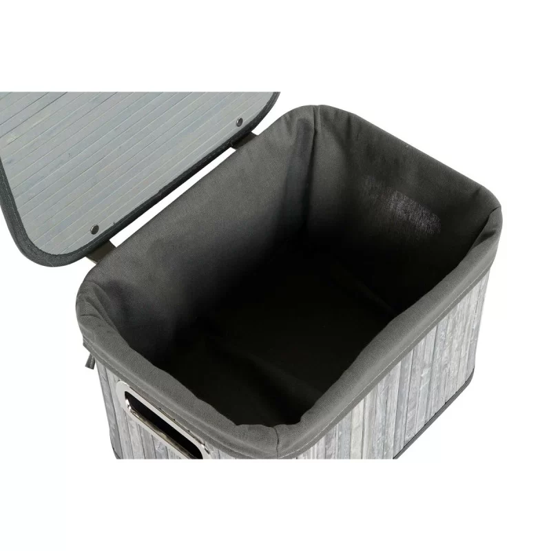 Basket set DKD Home Decor White Grey Bamboo MDF...