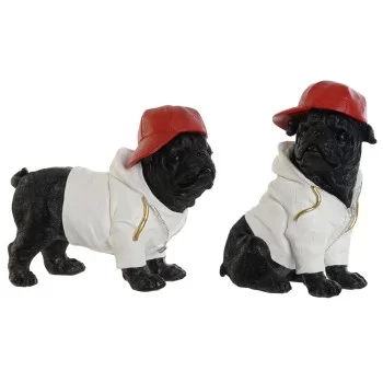 Decorative Figure Home ESPRIT White Black Red Dog 25 x 12...