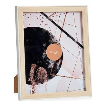 Photo frame White 22,6 x 2 x 27,6 cm Brown Plastic Glass...