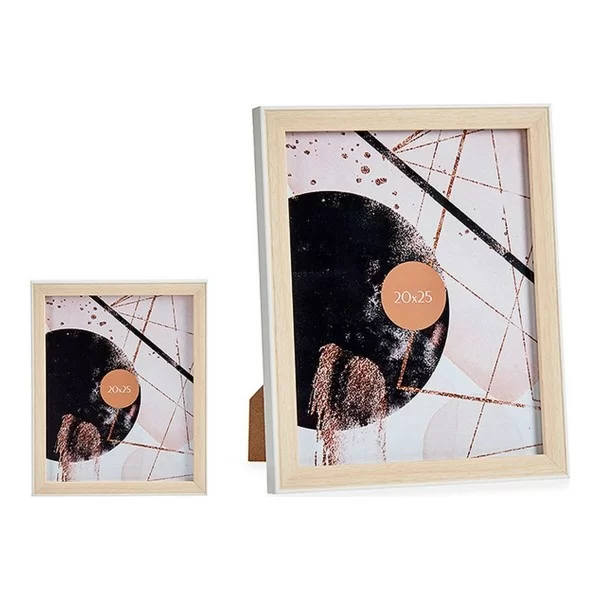 Photo frame White 22,6 x 2 x 27,6 cm Brown Plastic Glass (20 x 25 cm)