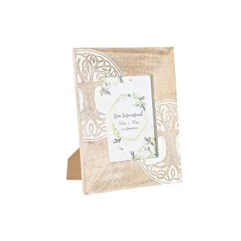 Photo frame DKD Home Decor White Brown Wood Crystal Mango...
