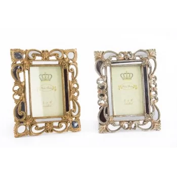 Photo frame DKD Home Decor 19 x 2 x 25 cm Silver Golden...