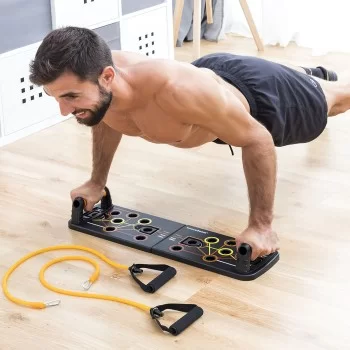Push-Up Board with Resistance Bands and Exercise Guide...