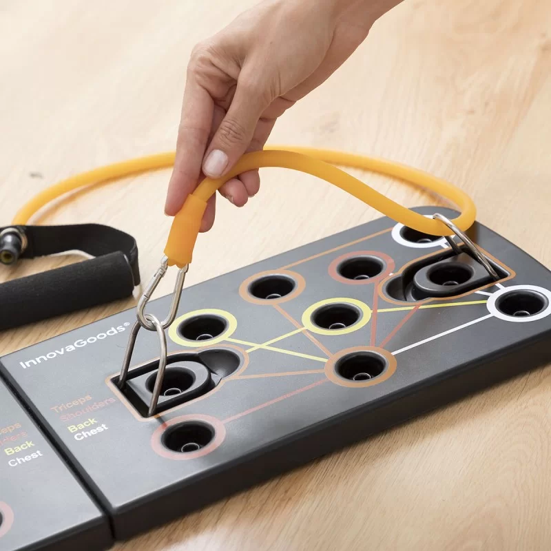 Push-Up Board with Resistance Bands and...