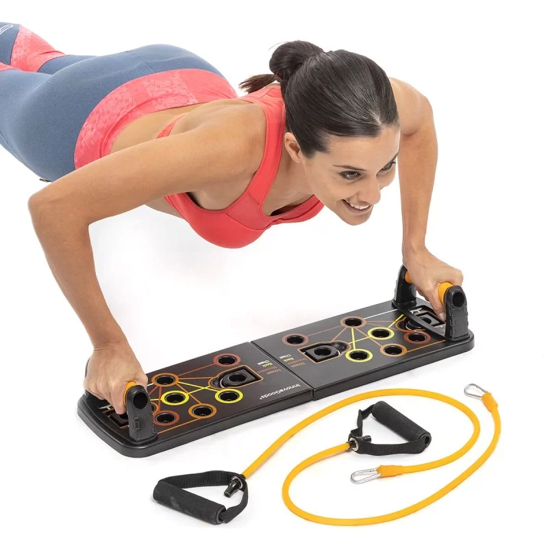 Push-Up Board with Resistance Bands and...