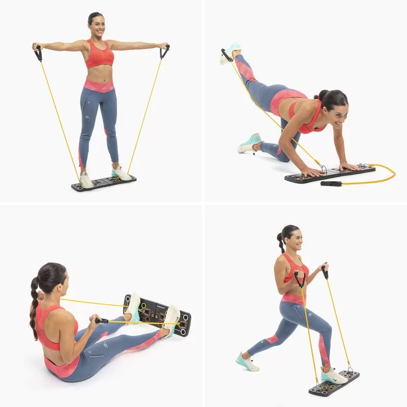 Push-Up Board with Resistance Bands and...