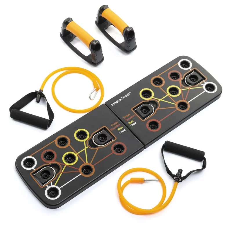 Push-Up Board with Resistance Bands and...