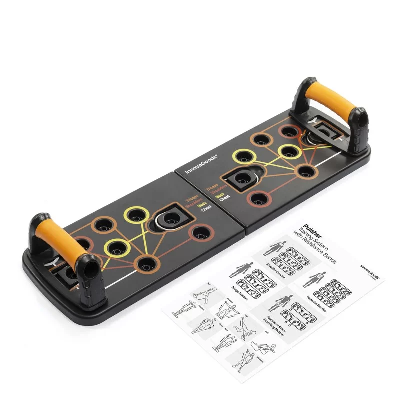 Push-Up Board with Resistance Bands and...