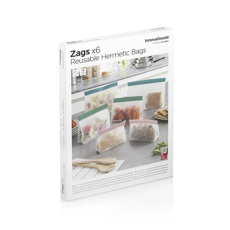 Set of Reusable Hermetically-sealed Bags Zags...
