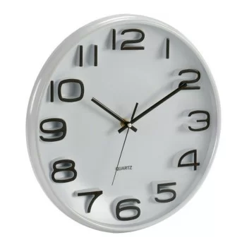 Wall Clock Black White Plastic Glass 2