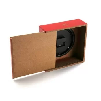 Table clock Versa Red Wood Vintage 10 x 23 x 23 cm 2