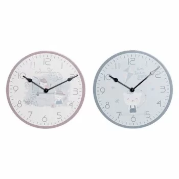 Wall Clock DKD Home Decor Blue Pink Wood Metal Plastic...
