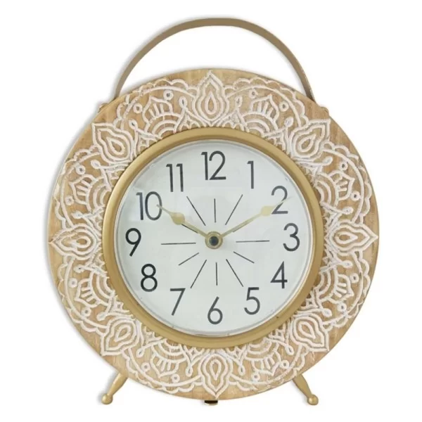 Table clock Versa Mandala MDF Wood 8,5 x 25,5 x 29,5 cm