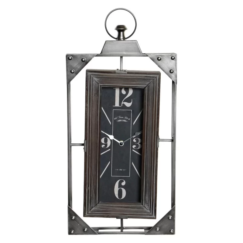 Wall Clock DKD Home Decor Loft Wood Iron (29 x...