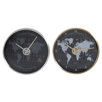 Wall Clock DKD Home Decor Black Golden Silver Aluminium...