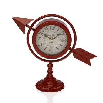 Table clock Versa Maroon Complete arrow Metal (23 x 16 x...