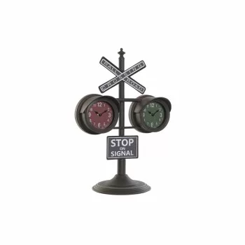 Table clock DKD Home Decor Black Crystal Iron (36 x 22 x...