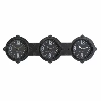 Wall Clock DKD Home Decor Crystal Black Iron (58 x 6.5 x...