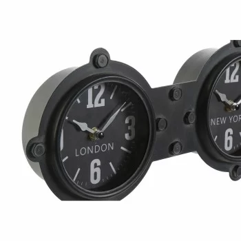 Wall Clock DKD Home Decor Crystal Black Iron (58 x 6.5 x... 2
