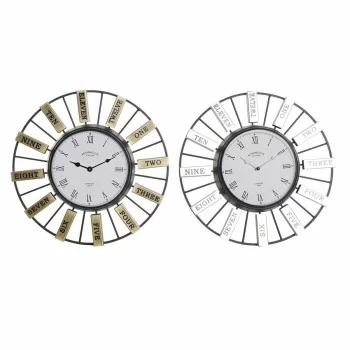 Wall Clock DKD Home Decor 40 x 6,4 x 40 cm Crystal Silver...