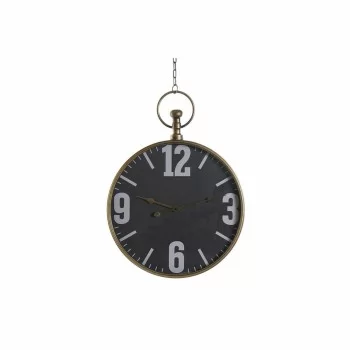 Wall Clock DKD Home Decor Crystal Black Golden Iron (60 x...