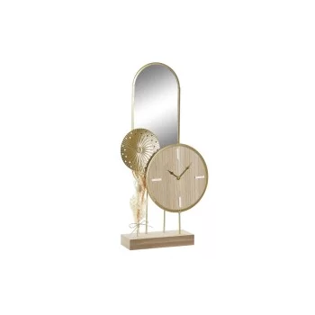 Table clock DKD Home Decor 26 x 8 x 53 cm Mirror Natural...