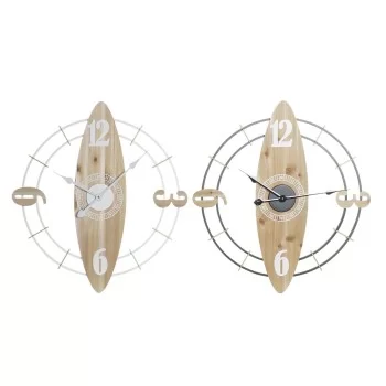 Wall Clock DKD Home Decor 61 x 4,5 x 66 cm Natural White...