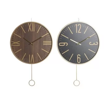 Wall Clock DKD Home Decor 40 x 4 x 40 cm Black Brown Iron...