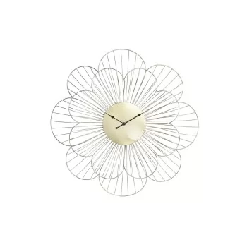 Wall Clock DKD Home Decor Flower Golden Metal (57 x 4 x...