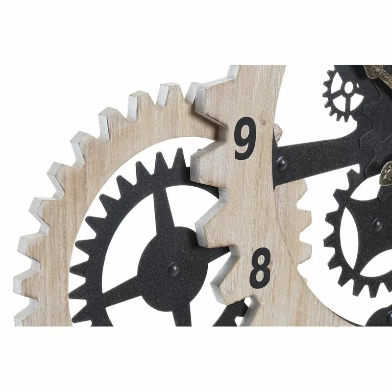 Wall Clock DKD Home Decor Natural Black MDF...