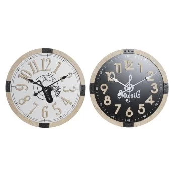 Wall Clock DKD Home Decor Black White Vintage Musical 60...